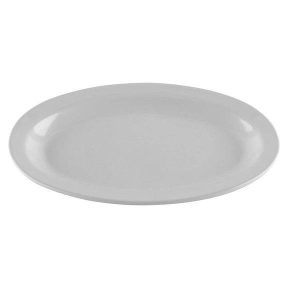 G.E.T. Melamine Plastic Oval Serving / Dinner Platter, 10" x 6.75", White (Set of 12)