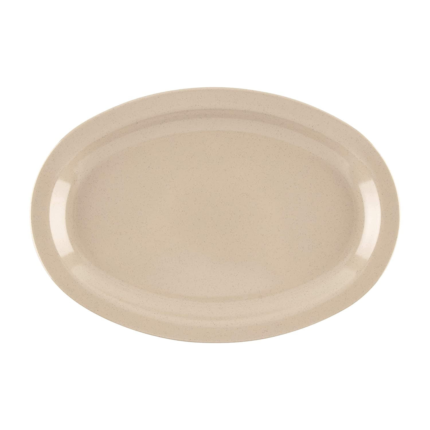 Sandstone Beige Melamine Oval Serving Platter, 12"