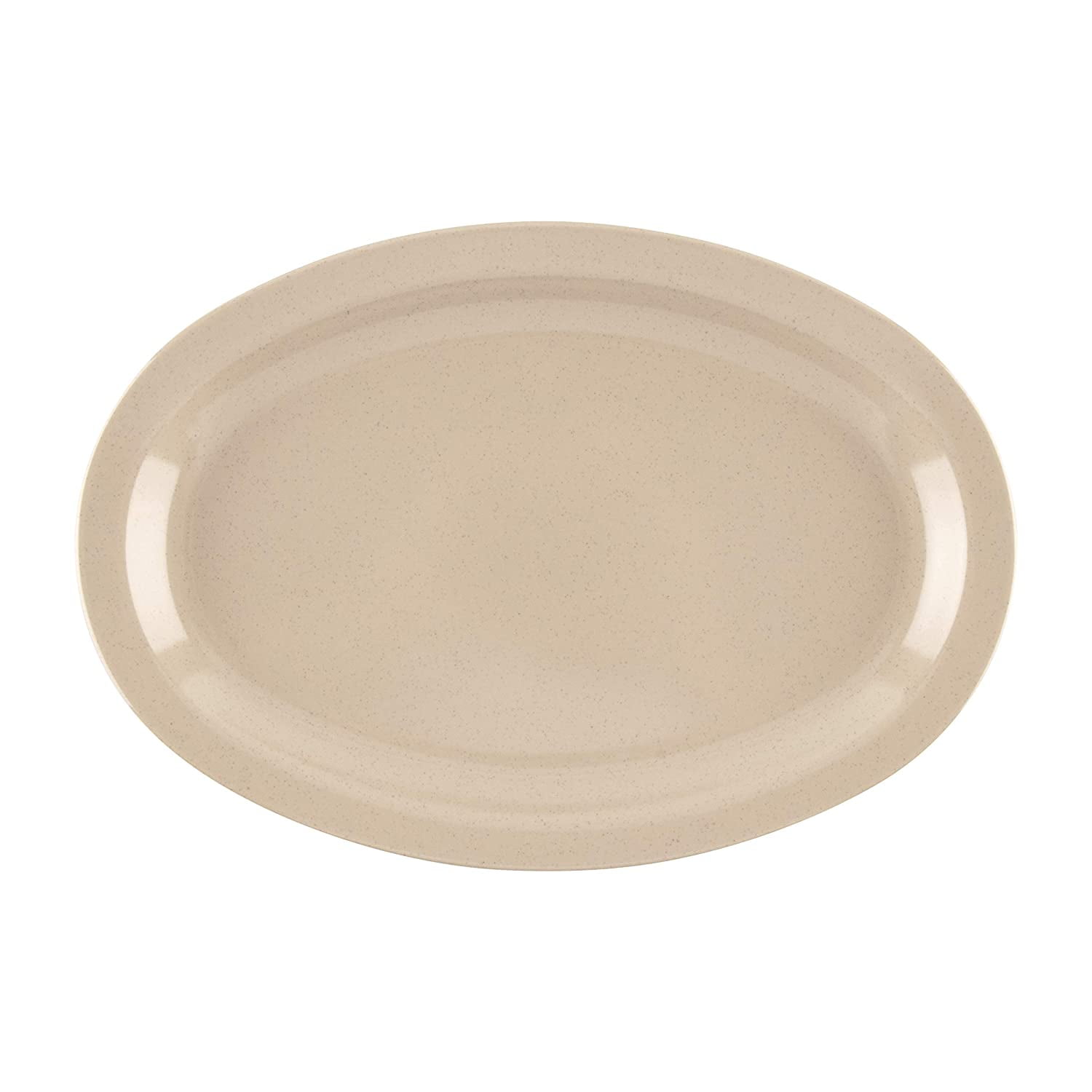 Sandstone Beige Melamine Oval Serving Platter, 12"