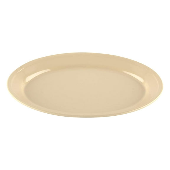 G.E.T. Melamine Plastic Oval Serving / Dinner Platter, 12" x 8.5", Tan (Set of 12)