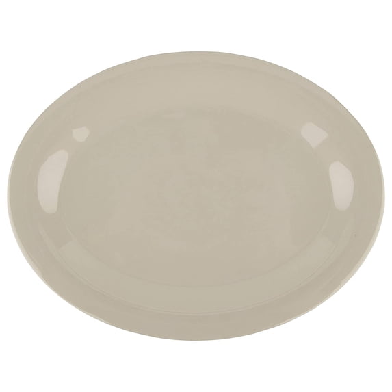 G.E.T. Melamine Plastic Oval Serving / Dinner Platter, 9.75" x 7.25", Diamond Ivory (Set of 12)