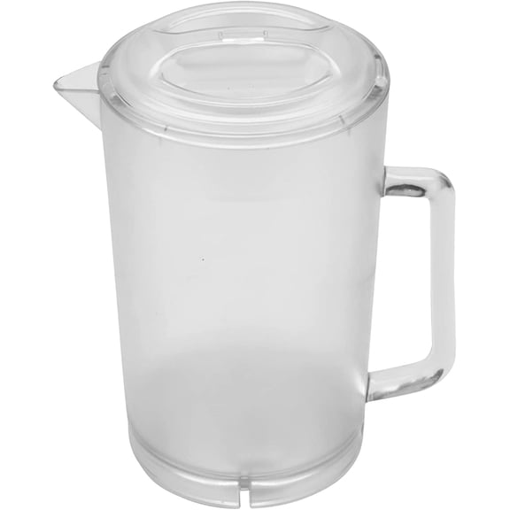G.E.T. P-3064-1-CL-EC BPA-Free Textured Scratch-Resistant Plastic Pitcher with Lid, 2 Quart (64 Ounce), Clear