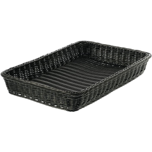 G.E.T. Rectangular Black Polypropylene Washable Basket - 18"L x 12 1/4"W x 2 1/2"D