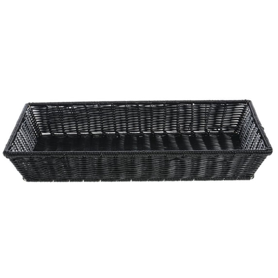 G.E.T. Rectangular Black Polypropylene Washable Basket - 20 3/4"L x 13"W x 3 1/8"H