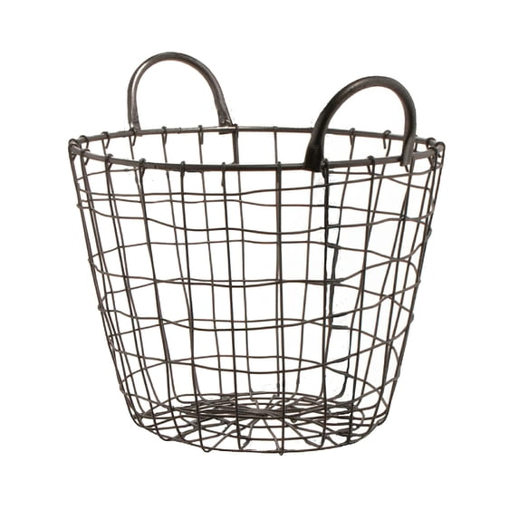 G.E.T. Round Heavy-Duty Iron Wire Utility Storage Basket for Pantry, Storage and More, 11" x 8"