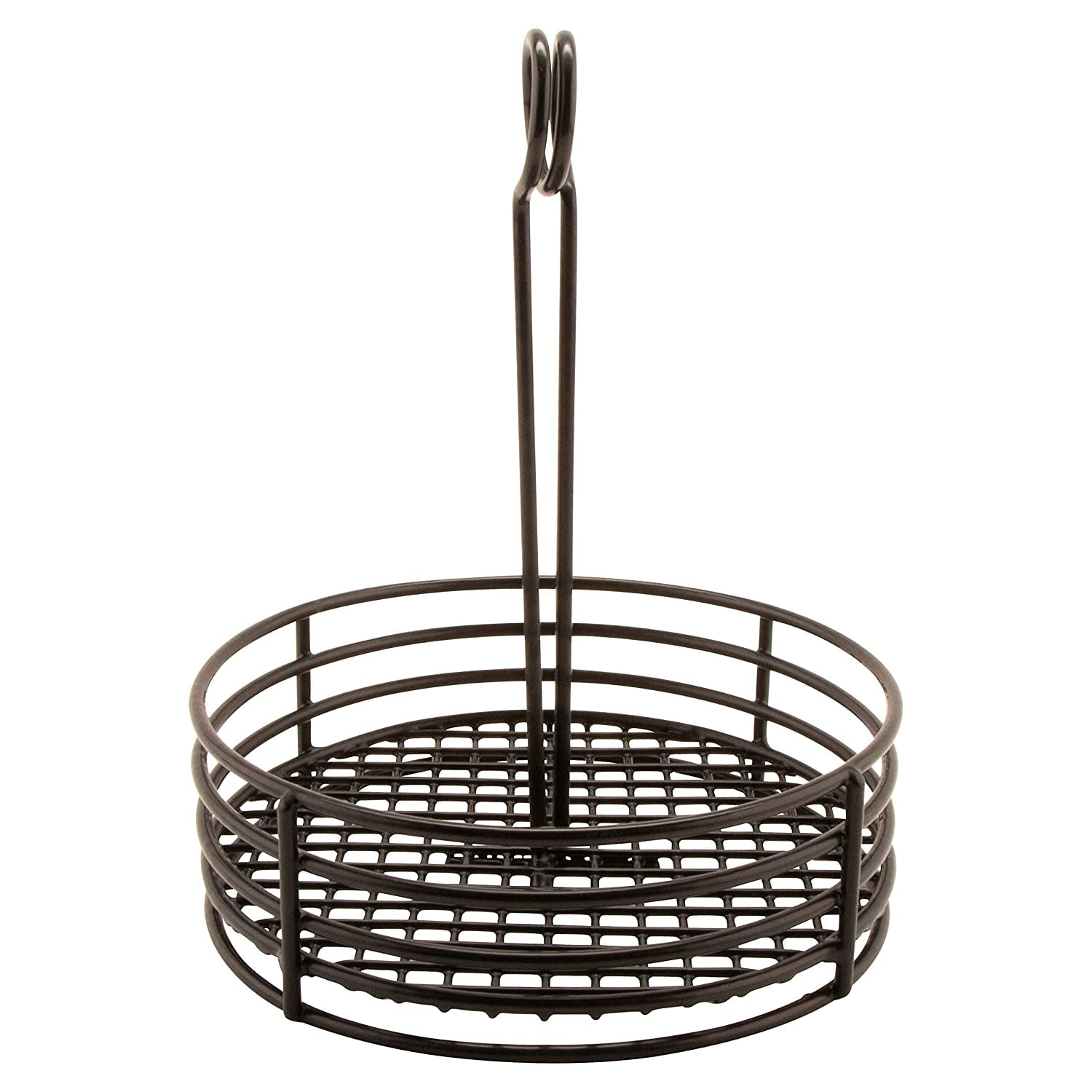 Black Iron Round Condiment Caddy with Number Holder