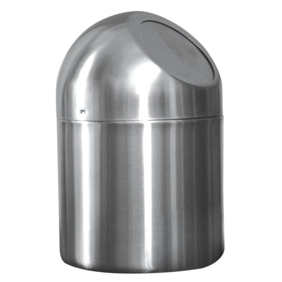 G.E.T. Enterprises Stainless Steel 4.75" Stainless Steel Table Top Trash Can, 4.75" Flap Lid, Stainless Steel Coffee Station Collection SSTB-6 (Pack of 1)