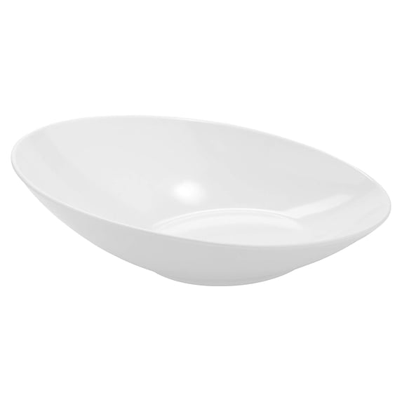 G.E.T. San Michele 36 oz Oval White Melamine Cascading Bowl - 14"L x 8 3/4"W x 5"H