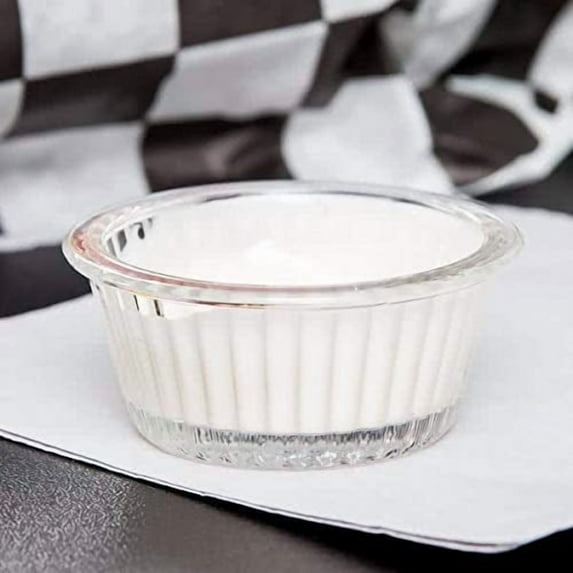 G.E.T. Shatterproof Plastic Fluted Ramekin Condiment Cup, 2 Ounce, Clear (Set of 12)