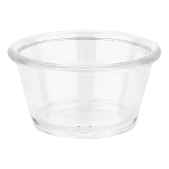 G.E.T. Shatterproof Plastic Smooth Ramekin Condiment Cup, 2.5 Ounce, Clear (Set of 12)
