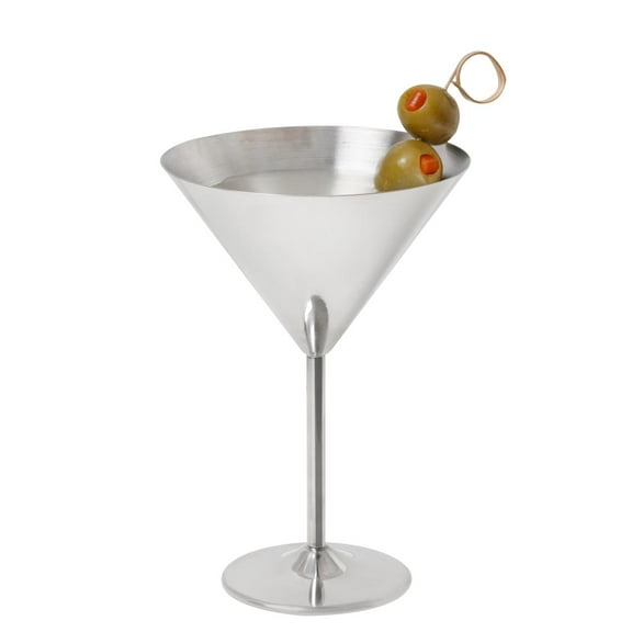 G.E.T. Stainless Steel Metal Martini Glasses, 12 Ounce (Set of 4)
