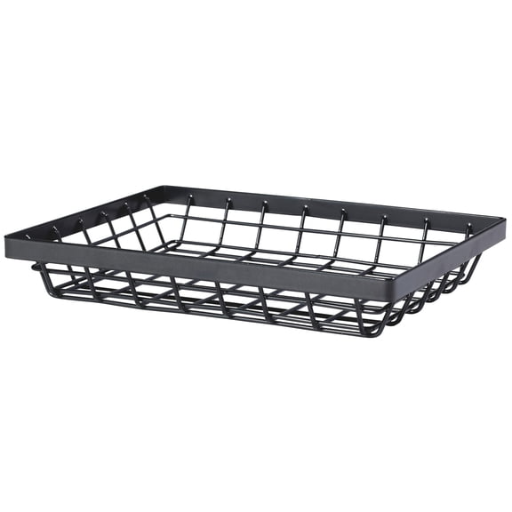 Winco WB-971-MG 9 x 7 in. Rectangular Metal Grey Wire Food Serving Wire Basket, 1.75 in. Tall, G.E.T. Vector