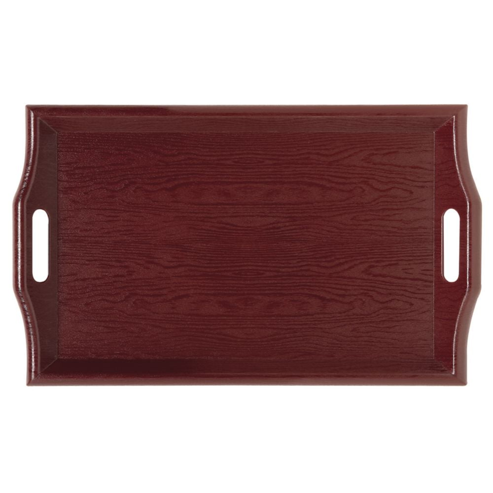 G.E.T. ENTERPRISES G.E.T. Wooden Room Service Serving Tray with Handles, 25" x16", Mahogany