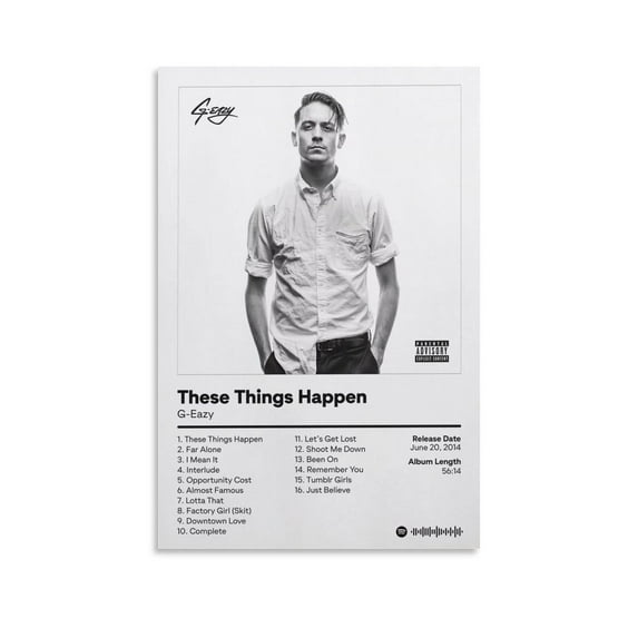 G Eazy - These Things Happen Poster Canvas Poster Wall Decorative Art Painting Living Room Bedroom Decoration Gift