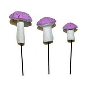 G & F 10025PU 3 Piece Fairy Garden Miniature Mushroom Set, Purple, 0.5-1.25"High