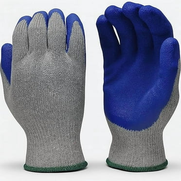 G & F 1511L-DZ Men's Large Rubber Latex Coated Work Gloves, 12 Count Per Pack