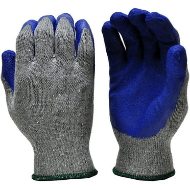 G & F 1511L-DZ Men's Large Rubber Latex Coated Work Gloves, 12 Count Per Pack