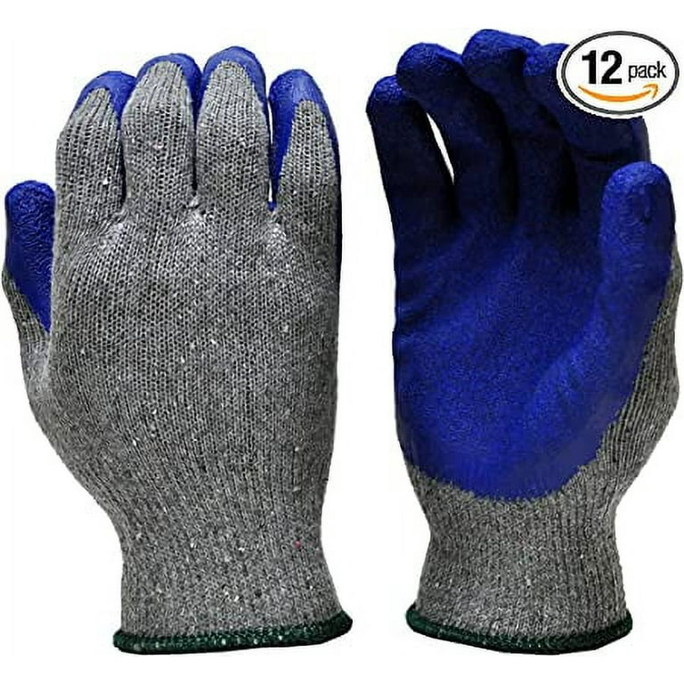 Heavy Weight 9oz. Cotton Brown Jersey Work Gloves, Knit Wrist, Sold by Dozen (12-Pairs) - X-Large