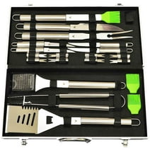 G & F 20-Piece Stainless-Steel BBQ Tool Kit with Portable Aluminum Carrying Case piece count 20 piece