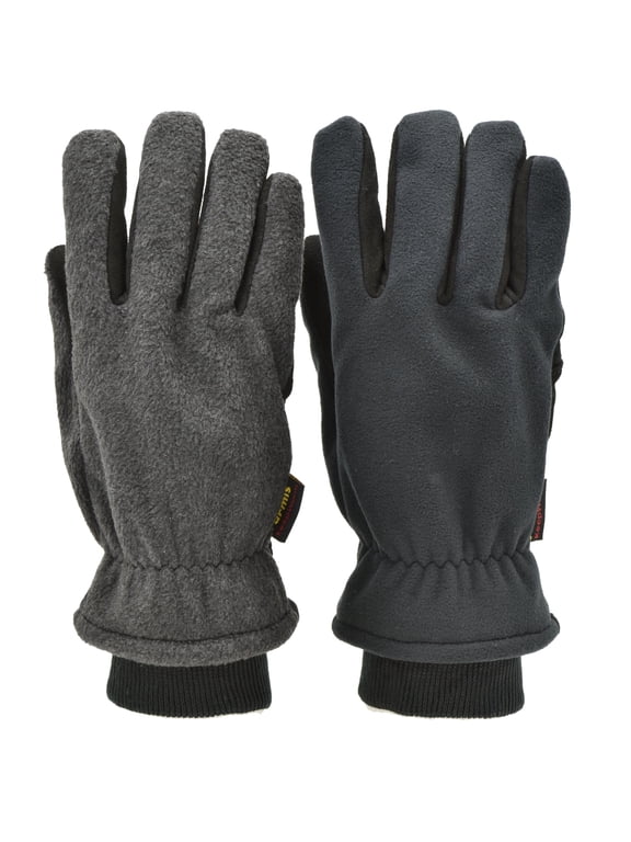 Thinsulate Lined Winter Outdoor Thermal Finger Gloves Unisex Black/Grey 1 Pair Large