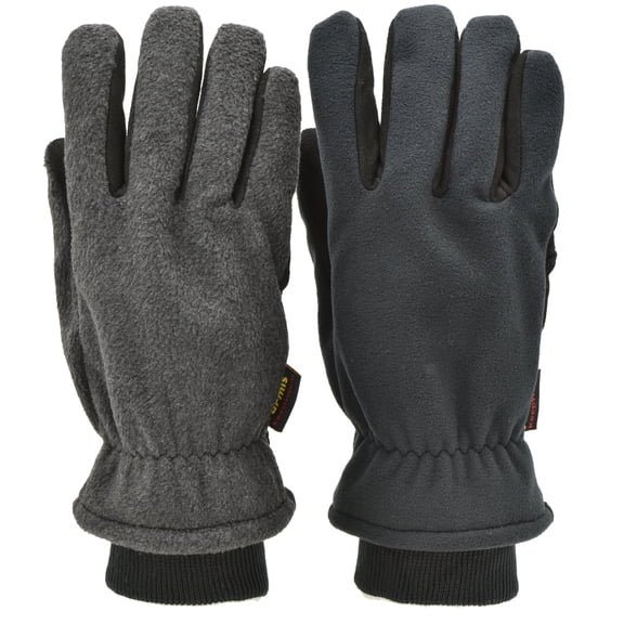 G & F Products Thinsulate Lined Winter Outdoor Thermal Finger Gloves Unisex Black/Grey 1 Pair Large