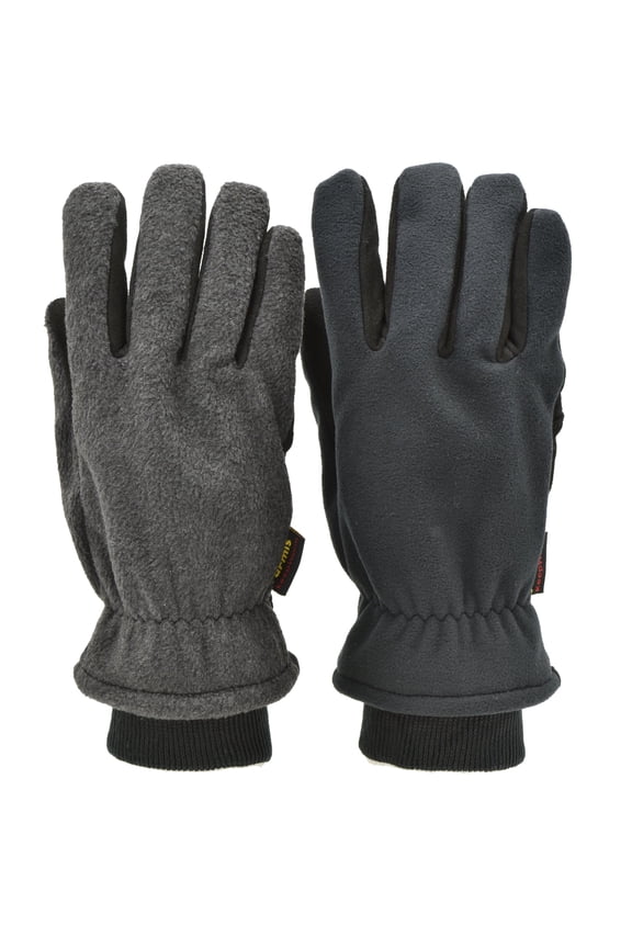 Thinsulate Lined Winter Outdoor Thermal Finger Gloves Unisex Black/Grey 1 Pair Large