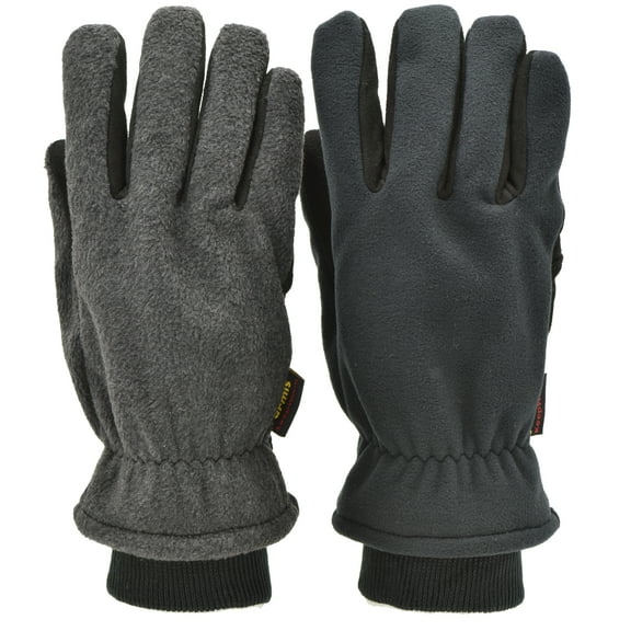 G & F 3M Thinsulate Lined Winter Outdoor Thermal Finger Gloves, Black/Grey, Size Large,1 Pair Unisex