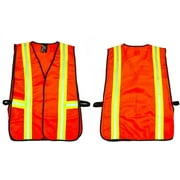 G & F 41113 Industrial Safety Vest 'with' Reflective Stripes - Neon Orange, 20 pieces