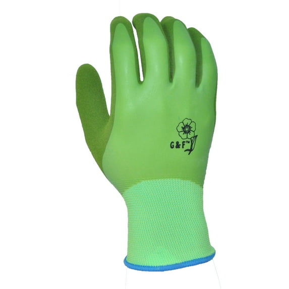 G&F Aqua Gardening Women Gloves with Double Micro Foam Latex Water Resistant Palm, Medium