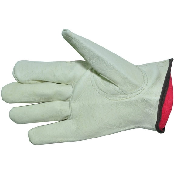 G & F Cold Weather Premium Genuine Grain Cowhide Leather Work Gloves with Fleece Lining, 3 XL Pair
