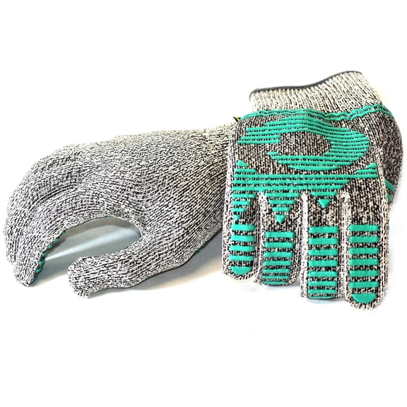 G & F Cutshield Hybrid Cut Resistant Silicone Gloves, Heat Resistant Palm Coating Cut Level 5 Medium