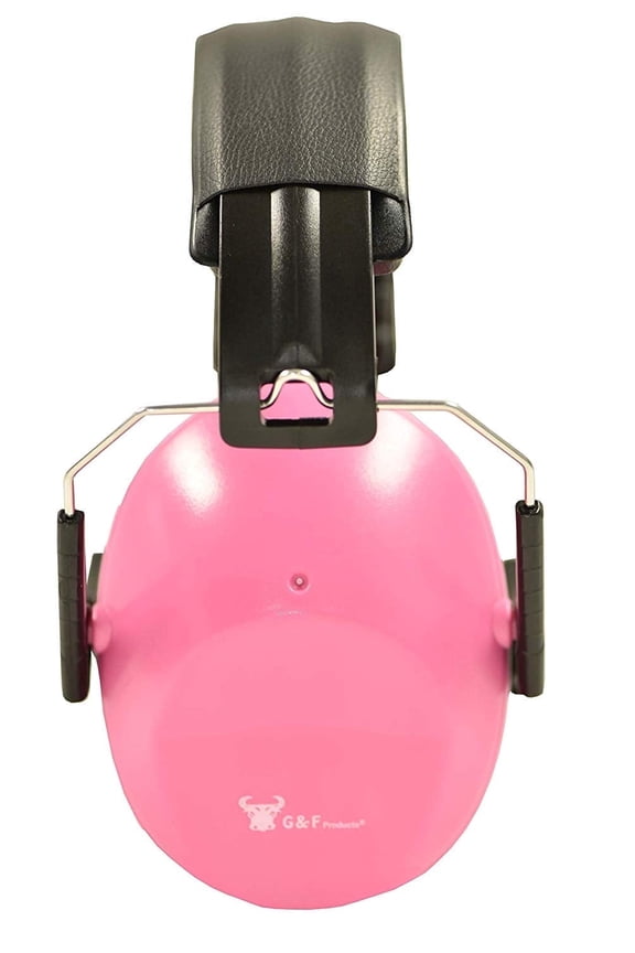 Low Profile Folding Earmuffs, Passive Hearing Protection, Slim Design, Pink