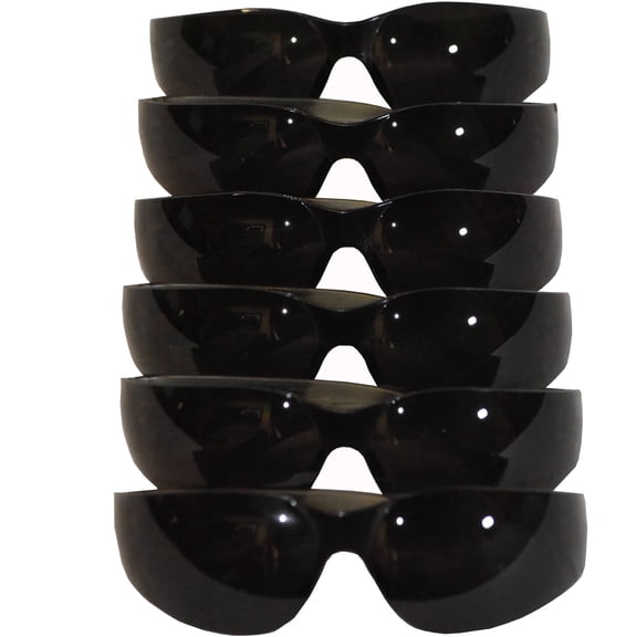 G & F EyePRO Smoke Safety Goggles, Polycarbonate Lens, Scratch, Impact & Ballistic Resistant, Dark Grey, pack of 12