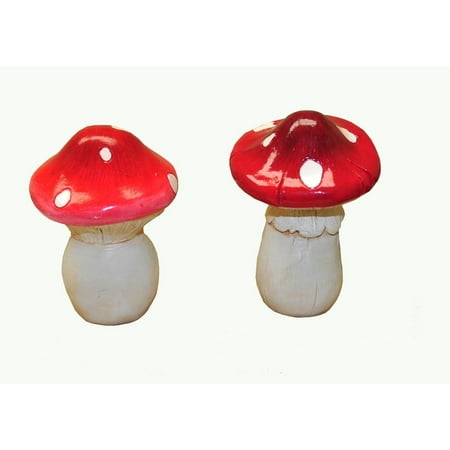 G & F Fairy Garden Miniature Garden Metal Mushroom, 10043 Colorful & Fun, 2 Pieces, 3.5' High,