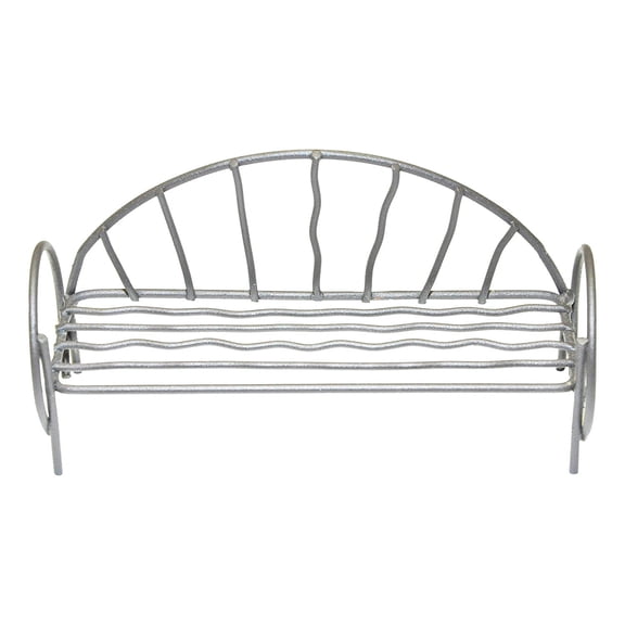 G & F Fairy Garden Miniature Metal Vine Bench 10046, Silver, 1 Piece