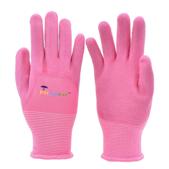 G & F Garden Gloves 2040-2P, Micro Foam Texture Coated, Kids Work Gloves, 1 Pair Pink