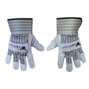 G & F Products JustForKids Leather Garden Gloves, 1 Pair, Genuine Cowhide Leather Kids Work Gloves with Safety Cuff, Ages 4-6, Brown