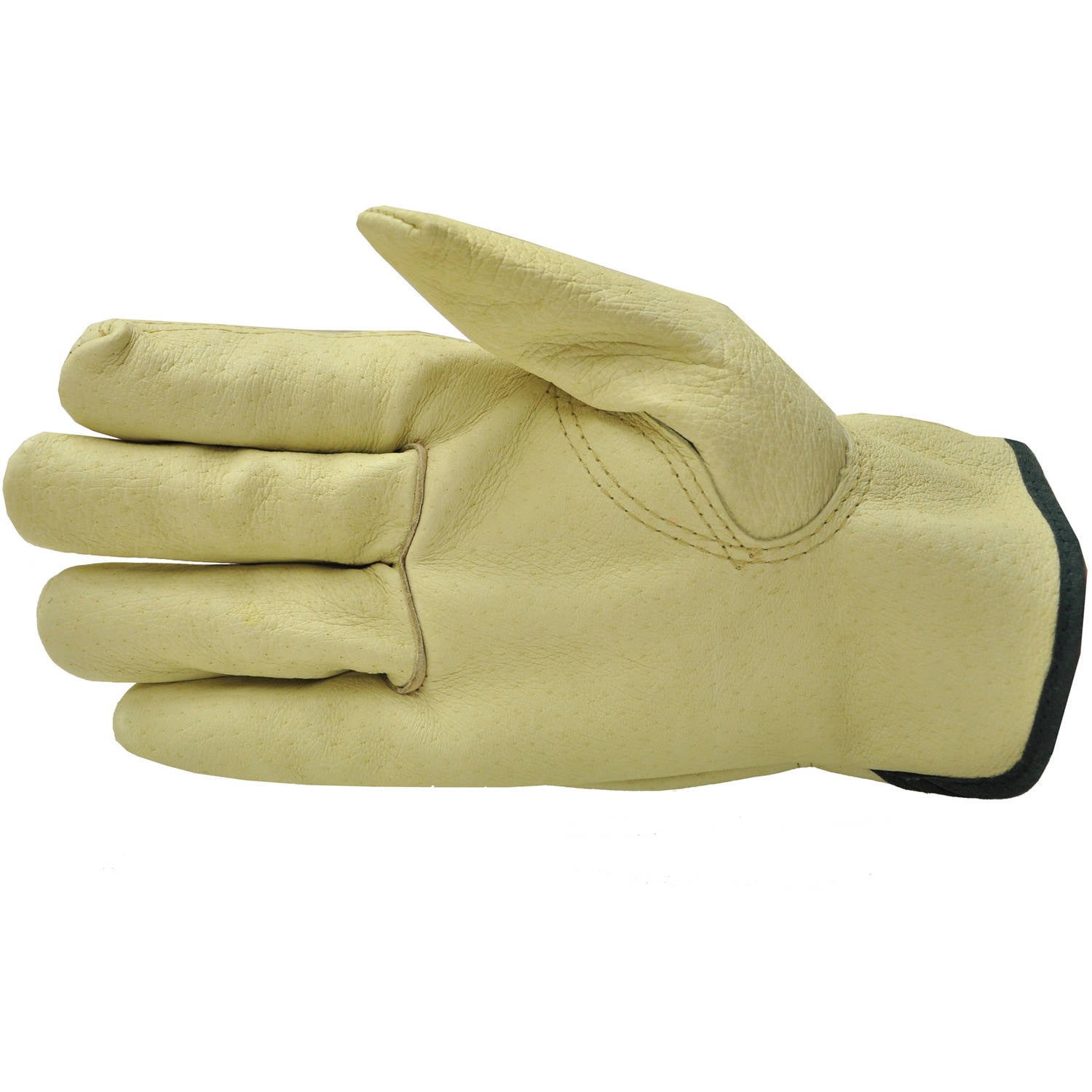 G & F Grain Pigskin Leather Work Gloves, Medium, 3 Pairs, Yellow