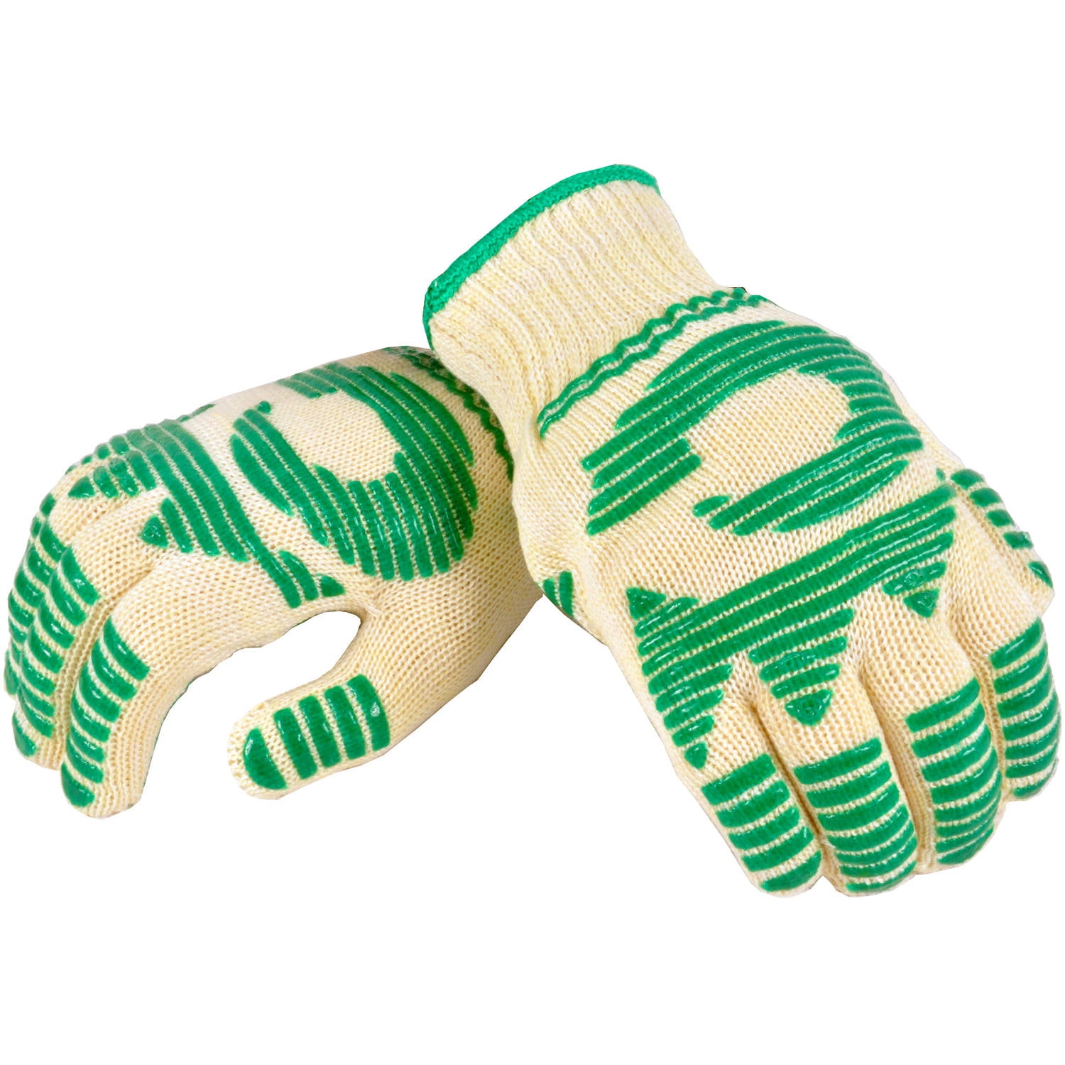 Laffair Oven Mitts - Green - Potholders for Home Cooking, Non-Slip Silicon Grip Oven Glove, Heat Resistant Gloves & Modern Oven Gloves – Maximum
