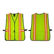 G & F PRODUCTS G & F Industrial Safety Vest with Reflective Strips, Neon Lime Green, Lightweight Design 1 OZ