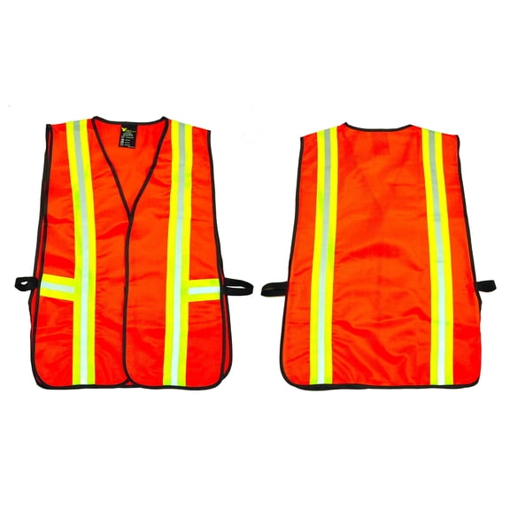 G & F Products Industrial Safety Vest with Reflective Strips, Neon Orange, One Size Fits Most