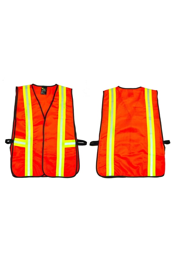 G & F High Visibility Safety Vest, Reflective Construction Work Vest, Neon Orange, One Size Fits Most, Lightweight Hi-Vis Vest for Men & Women