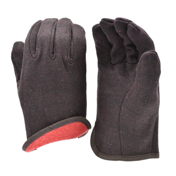 G & F Products Jersey Work Gloves, Fleece Lining, Slip-On Cuff, Large, 12 Pairs