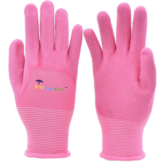 G & F Products JustForKids All-Purpose Gloves with Premium Micro-foam Texture Coating, Pink