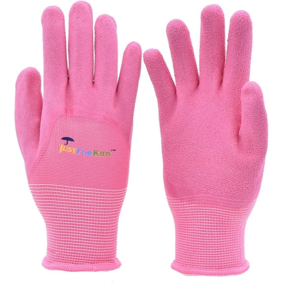 G & F JustForKids All-Purpose Gloves with Premium Micro-foam Texture Coating, Pink of 1 Pair Pack