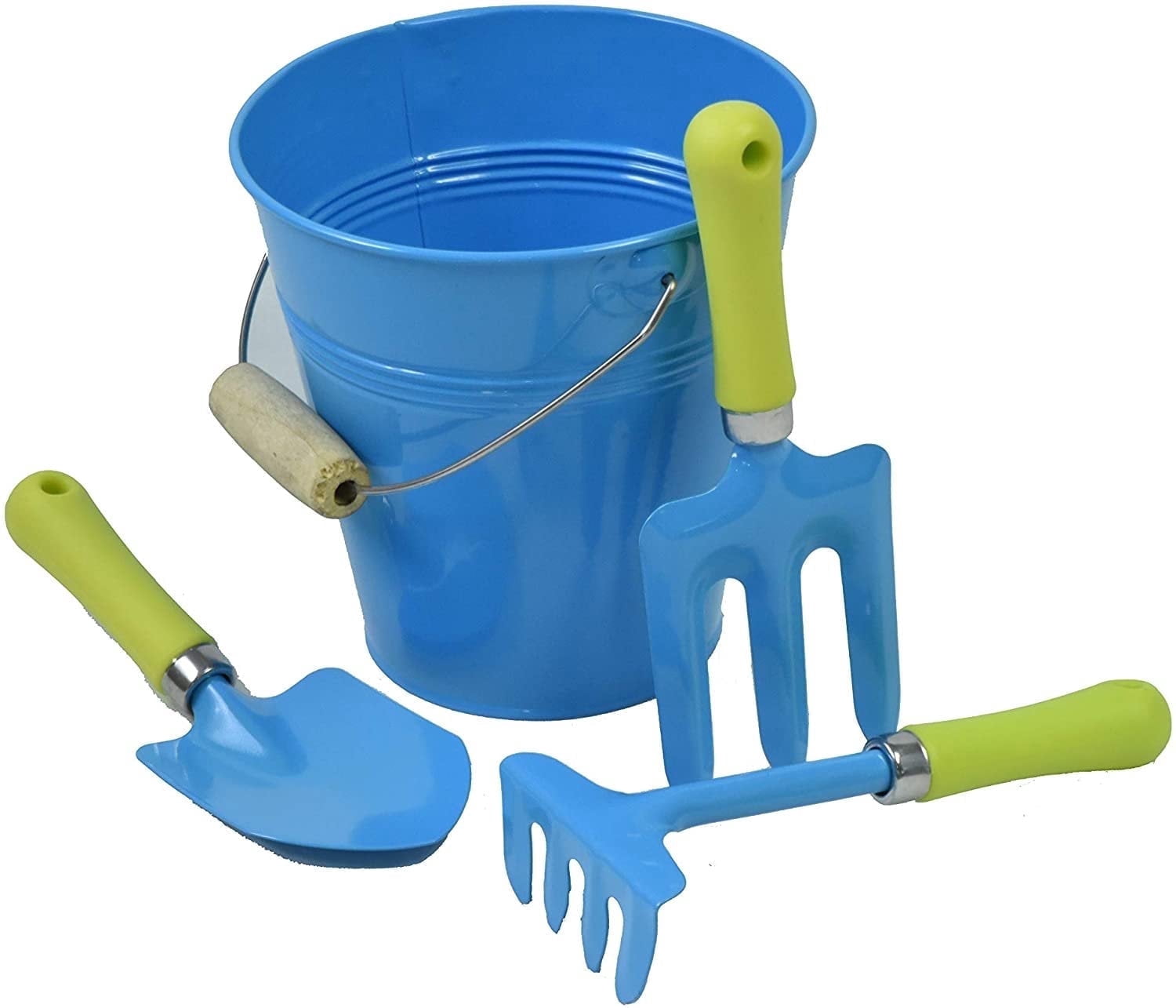 G & F Products Just For Kids 3-Piece Garden Tool Set with Water Pail, Kid-Friendly Metal Tools