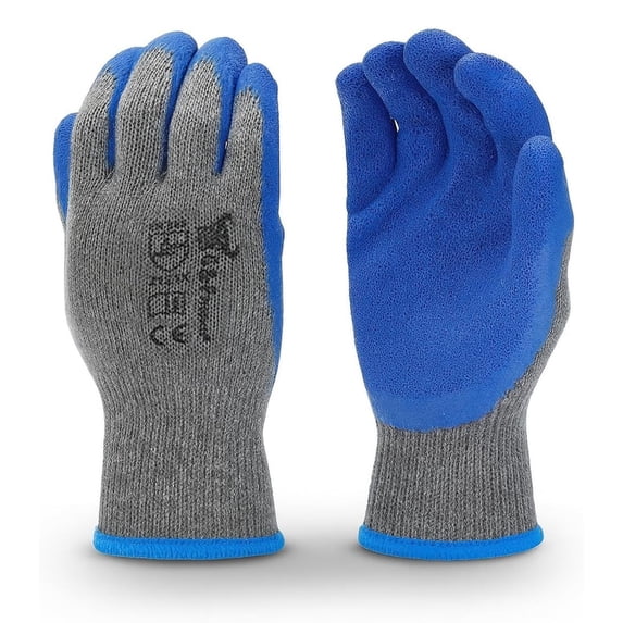 G & F Products Work Gloves 3100S-DZ Textured Rubber Latex Coated 12-Pairs Men's Small