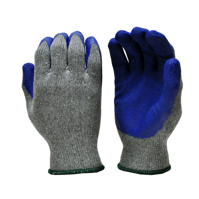 G & F Knit Work Gloves 3100S-DZ, Textured Rubber Latex Coated, 12-Pairs,  Men's Size Small