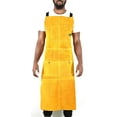 thumbnail image 1 of G & F Leather Welding Apron 6 Pockets, Heat & Flame-Resistant Heavy Duty Work Aprons, 42", Yellow, 1 of 7