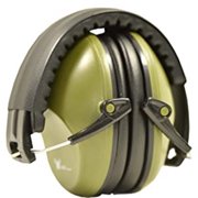 G & F Products Protective Ear Muffs Low Profile Passive Folding Slim Noise-Canceling NRR 26 Green 1 Pack One Size